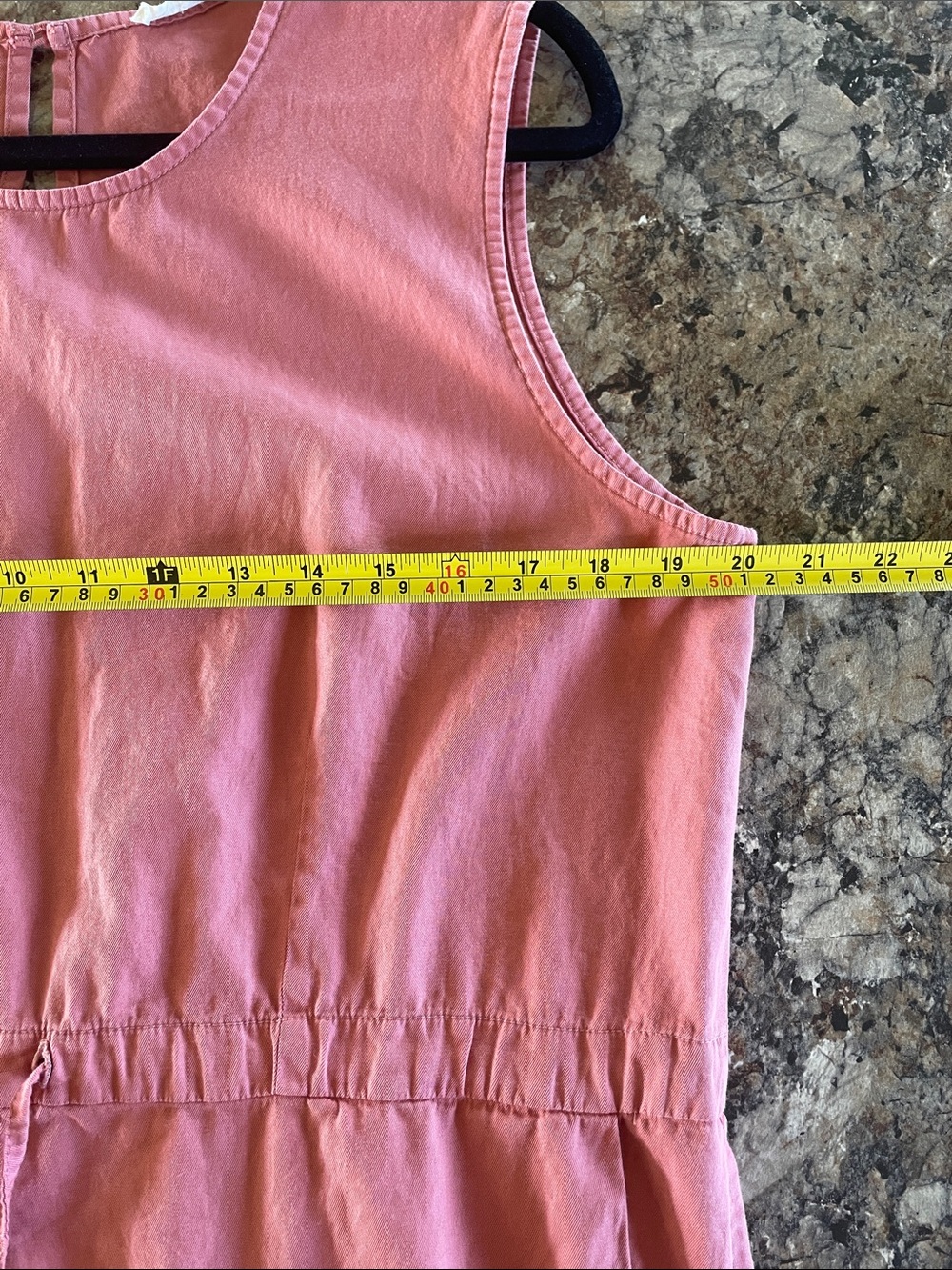 Ali Golden Slit Back Sleeveless Jumpsuit L Drawstring Waist Cotton Rose Beachy - Picture 10 of 13